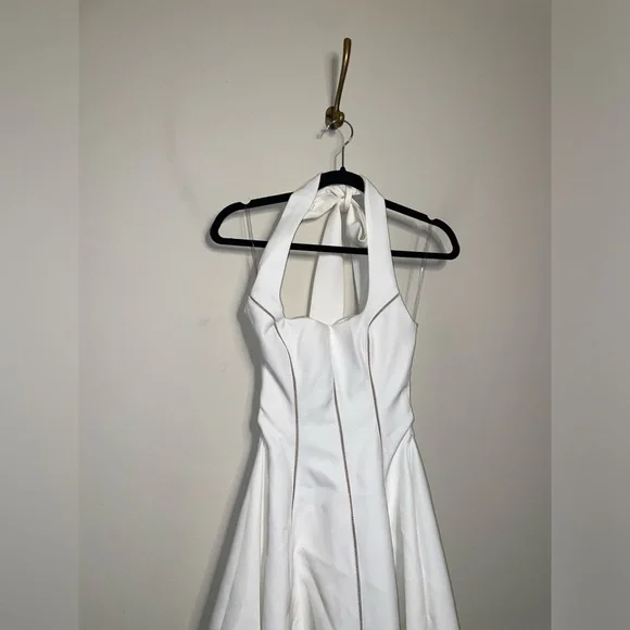 loulou ivory halter neck midi dress 'Loulou' Ivory Halter Neck Midi Dress